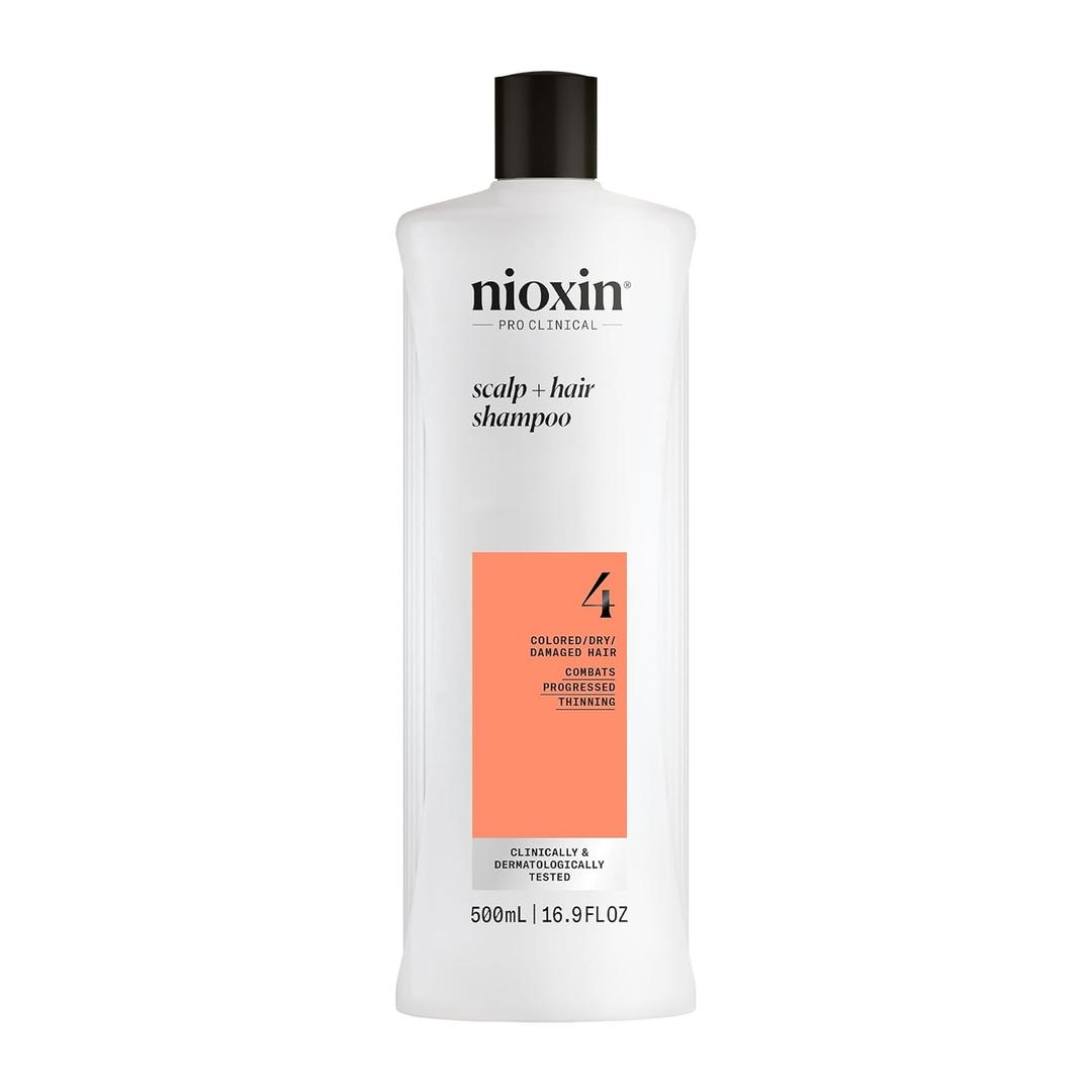 Nioxin System 4 Scalp + Hair Thickening Shampoo for Colored, Dry, & Hair with Progressed Thinning | Maintain Vibrant Color | Cleanse, Nourish & Boost Hair Density with Niacinamide & Biotin