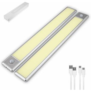 12-inch | Motion Activated Night Lights | 40-LED | Warm Light | 3000K | Magnetic | Under Cabinet Lights | Rechargeable | 1500Mah | for Kitchen, Bathroom, Pantry, Laundry, Wardrobe, Closet, Pack of 6. 