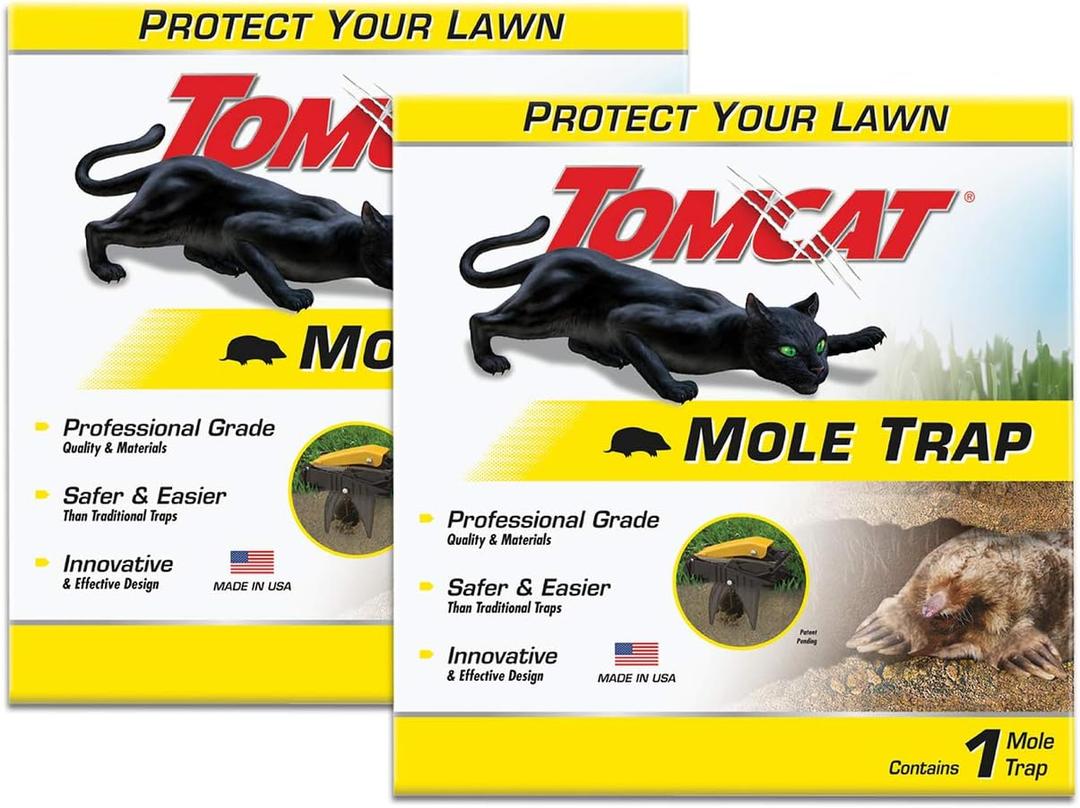Tomcat Mole Trap, Innovative and Effective Mole Remover Trap Kills Without Drawing Blood, Reusable and Hands-Free, 2 Traps