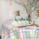 Spring Tablecloth Colorful Checkered Rainbow Plaid Table Cloths Round 60 inch Easter Summer Watercolor Buffalo Check Plaid Table Cloths Table Covers for Kitchen Party Dinner Tabletop Decoration