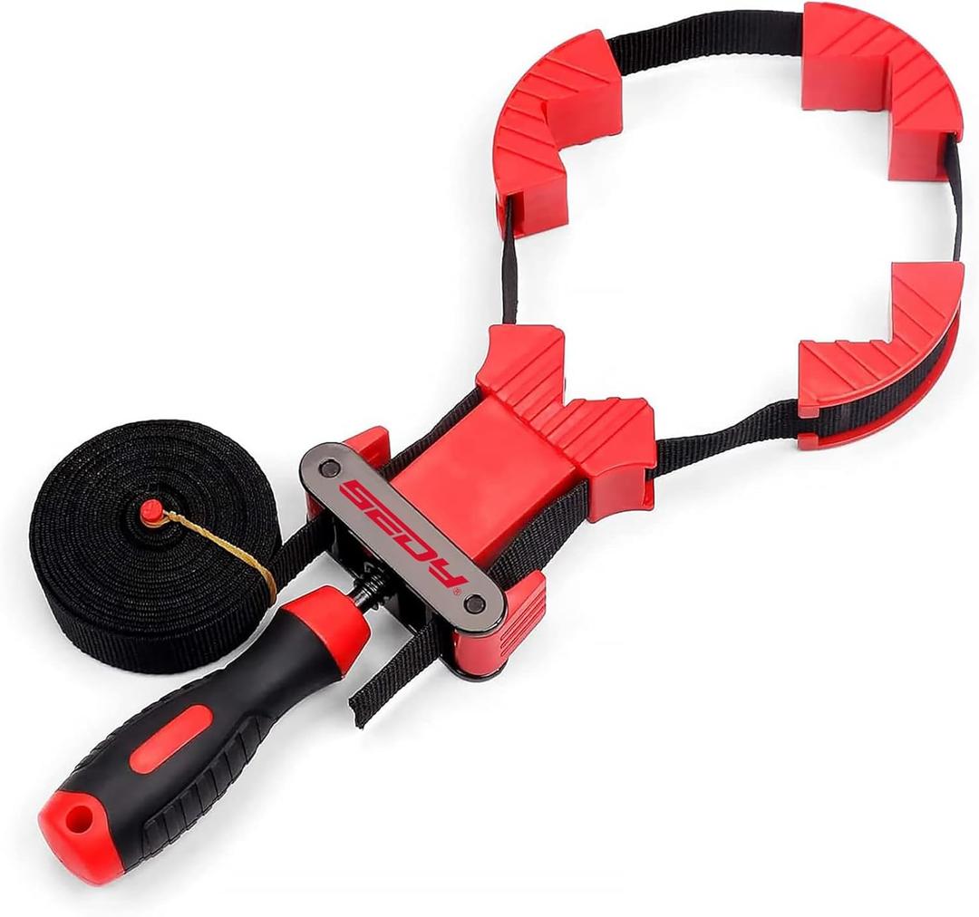 SEDY 13 ft. Belt Band Clamp Strap Clamp for Woodworking, Quick Release Frame Clamps with 90-Degree Corner Pieces