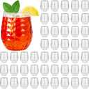 Ctosree 48 Set Tiki Pineapple Glasses 12 oz Plastic Cocktail Wine Glasses Hawaiian Tiki Cups Clear Stemless Reusable Pina Colada Cups Shatterproof Unbreakable Whiskey Mug for Tropical Bar Summer Party
