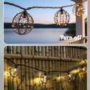 8.5Ft Outdoor Decorative Patio Lights, 10L Beaded Copper Wire Ball Style Lantern Lights, Connectable Weather-Resistant Indoor Outdoor Boho String Lights for Home Pergola Campings Porch Party Backyard
