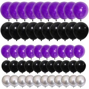 Purple Black Silver Balloon Garland Arch Kit - 121PCS Purple Black Balloons Metallic Silver Balloon for Purple Wedding Birthday Engagement Graduation Party Decorations