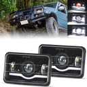 DING.PAI 2PCS 4x6 inch LED Headlights DOT with Red Evil Eye Rectangular Replacement Headlight Compatible with Chevy S10 K5 K10 K2 C10 Silverado V10 Oldsmobile Cutlass Calais 1980-1991 Ciera 1982-1996