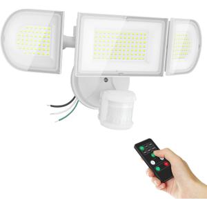 iMaihom 180W 18000LM Motion Sensor Outdoor Light with Remote, Dusk to Dawn LED Security Flood Light, 6500K Hardwired Wall Light, 3 Modes, 3 Brightness Levels, IP65 for Garage Yard White