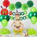Green Caterpillar-Shaped Balloon Arch Kit 46Pcs Latex Happy Birthday Decorations Balloon Garland Kit for Birthday Baby Shower Themed Party Decorations