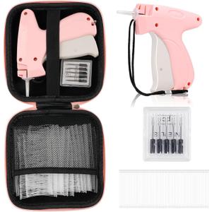 BEVTEE Price Tagging Guns for Clothes, Retail Price Tag Attacher Guns for Clothing (Not Stitch Gun), Includes 5 Needles, 1008 Barbs Fasteners, 1 Hard EVA Bag(Pink)