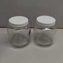 2 Pack of 64oz Glass Half Gallon Round Clear Jar with White Metal Lid for Storage and Organization