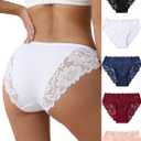 everyjoys Sexy Underwear Lace Panties for Women Bikini Underwear Hipster Underpants Lace Soft Breathe Briefs Multipack 5-Pack,XXL