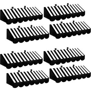 Tallew 8 Pcs 3D Circus Awning Wall Decoration Carnival Stripes Awning Circus Tent Carnival Theme Party Decor for Party Classroom Decorations(Black and White)