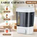 Hushee 4 Pcs Plastic Wall Mounted Soap Dispenser Commercial Manual Soap Containers Wall Dispenser for Kitchen Shower Hotel Liquid Shampoo Gel Chamber(27 oz 800 ml,Brown)