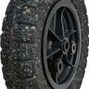 Flat-Free Wheelbarrow Tire 14" | 100% Recycled Rubber | 440 lb Capacity | Universal Axle (1", 3/4", 5/8", and 1/2") with 2 spacers | Durable, Puncture-Proof | For Garden wagon, Dolly, Utility cart