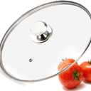 Glass Lid for 12 Inch Frying Pan, Tempered Replacement Top, Twist Lock, Cookware Lid, Clear, Tempered Glass (Silvery)