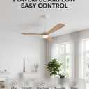 VONLUCE Wood Ceiling Fan with Lights, 60 Inch Ceiling Fan and Remote, 6 Speed Reversible Noiseless DC Motor, 3CCT, Solid Wood Outdoor Ceiling Fan for Patios Farmhouse, White