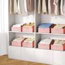 DIMJ Closet Storage Bins 8 Pack - Fabric Trapezoid Closet Organizer Bin, Foldable Storage Baskets for Shelves, Closet Shelf Organizer, Clothing Storage Box for Toys, Books, Towel, Clothes, Pink