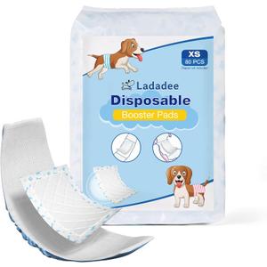Disposable Dog Diaper Liners Booster Pads for Male & Female Dogs, Doggie Diaper Inserts fit Most Types of Dog Diapers - Pet Belly Bands & Male Wraps-XS-80PCS