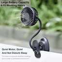 Clip On USB Mini Desk Fan with Emergency Power Bank, Battery Operated Rechargeable Portable Fan - Flexible Neck, 3 Speed Personal Cooling for Car, Camping, Office, Dorm, Beach - Black