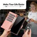 Compatible with Samsung Galaxy Note 20 Ultra 5G Wallet Case with Card Holder RFID Blocking Zipper PU Leather Case Flip Protective Cover Wrist Strap Credit Card Slots Men Women,Rose Gold