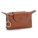 Leather Coin Purse Pouch for Women,Small Pouch Coin Organizer with KeyChain,Mini Storage Bag Wallet for Men,Black