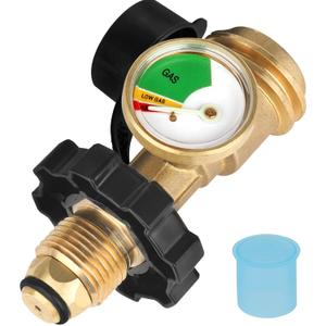 100 lb Propane Tank Gauge Adapter, Propane Gauge for 100 lb Propane Tank, Universal Fit Pol to Qcc1 Propane Tank Adapter Converts Pol to Qcc1 - Old to New Connection Type, Solid Brass (1PC)