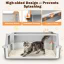 AIPERRO Extra Large Stainless Steel Litter Box for Extra Large Big Cats