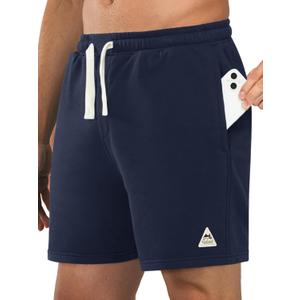 NORTHYARD Men's 7" Athletic Running Shorts with Zipper Pockets Quick Dry Lightweight Workout Gym Short (X-Large, Navy)