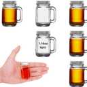6 Pcs Mini Mason Jar with Handles,1.7oz/50ml,Premium Shot Glasses with Leakproof Lids for Drink,Dessert,Condiments,Jams,Candle,Craft (6)
