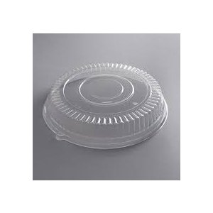 Restaurantware-LIDS ONLY: Foil Lux Round Lids For 16 Inch Food Trays, 10 Dome Shape Clear Covers - Catering Trays Sold Separately, Disposable, Clear Plastic Container Covers, Heavy-Duty, For Parties, Pack of 10