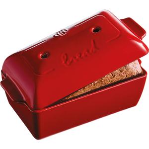 Emile Henry Ceramic Bread Loaf Baker, 11.02 x 5.12 x 4.72in, Burgundy