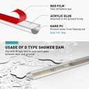 Shower Door Bottom Seal, 2 PCS 3/8" x 36" Shower Door Sweep for 3/8 Inch Glass, Frameless Glass Shower Door Seal Strip, Stop Shower Leaks and Create a Water Barrier