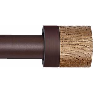 Bronze Curtain Rods for Windows 32 to 45 Inches(2.6-3.75ft), 1 inch Adjustable Window Curtain Rods with Imitation Wood Grain Finials, Heavy Duty Decorative Drapery Rod for Bedroom, Kitchen and Patio