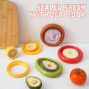 Silicon Avocado, Saver And Tomato, Holder - Set Of 4 Reusable Storage Containers For Fridge - Fresh Pods Food Storage For Garlic, Onions, Lemons,orange