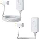 DEWENWILS Plug in Dimmer Switch for Lamp, Table Lamp Dimmer for Dimmable LED/CFL Lights and Incandescent Bulbs, Full Range Slide Control, Extension Cord Dimmer, White, 2 Pack