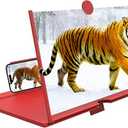 Magnifier for Cell Phone Horgens 3D HD Magnifying Projector Screen Enlarger for Movies, Videos and Gaming – Foldable Phone Stand with Screen Amplifier–Compatible with All Smartphones (12 inch)