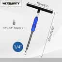 Drive T Handle Wrench, T Socket Set, 2pcs Spanner, Adapter 2 Way Speed Adjustable 1/4 to 3/8in, 3/8 to 1/2in, 3/8 to 1/4in, for Various Mechanical Work(Full Set)