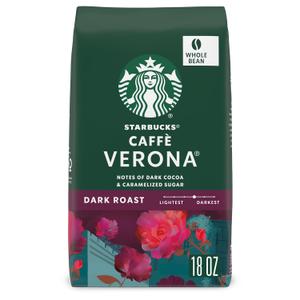 Starbucks Whole Bean Coffee, Dark Roast Coffee, Caff Verona, 100% Arabica, 1 bag (18 oz) (EXP 11/02/25)