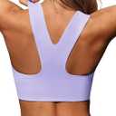 Aoysky Womens Buttery Soft Square Neck Sports Bras Compression Padded Longline Yoga Workout Running Crop Tops XS