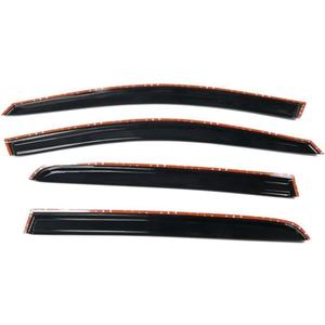 4pcs Sun Rain Deflector Guard Window Visors Front Rear Left Driver Right Passenger Upper Side Tape on External Factory Acrylic Smoke Tinted for VW for Golf 2015-2019 OE Style