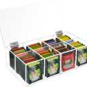 Tea Bag Organizer, Acrylic Tea Bag Holder, Clear Tea Packet Storage Box with Lid, Home Decor