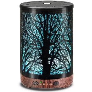 JOYOLO Essential Oil Diffuser 120ML Metal Aromatherapy Diffuser, Cool Mist Humidifier with Auto Shut-Off Protection 7 Color Lights for Home Office Spa (Tree)