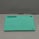 TOWON Small Compact Glass Desktop Whiteboard with Storage  12 x 7 in Dry Erase Board for Desk, Home Office, School | Includes 5 Markers, Eraser & Holder | Space-Saving Organizer, Aesthetic Mint Green