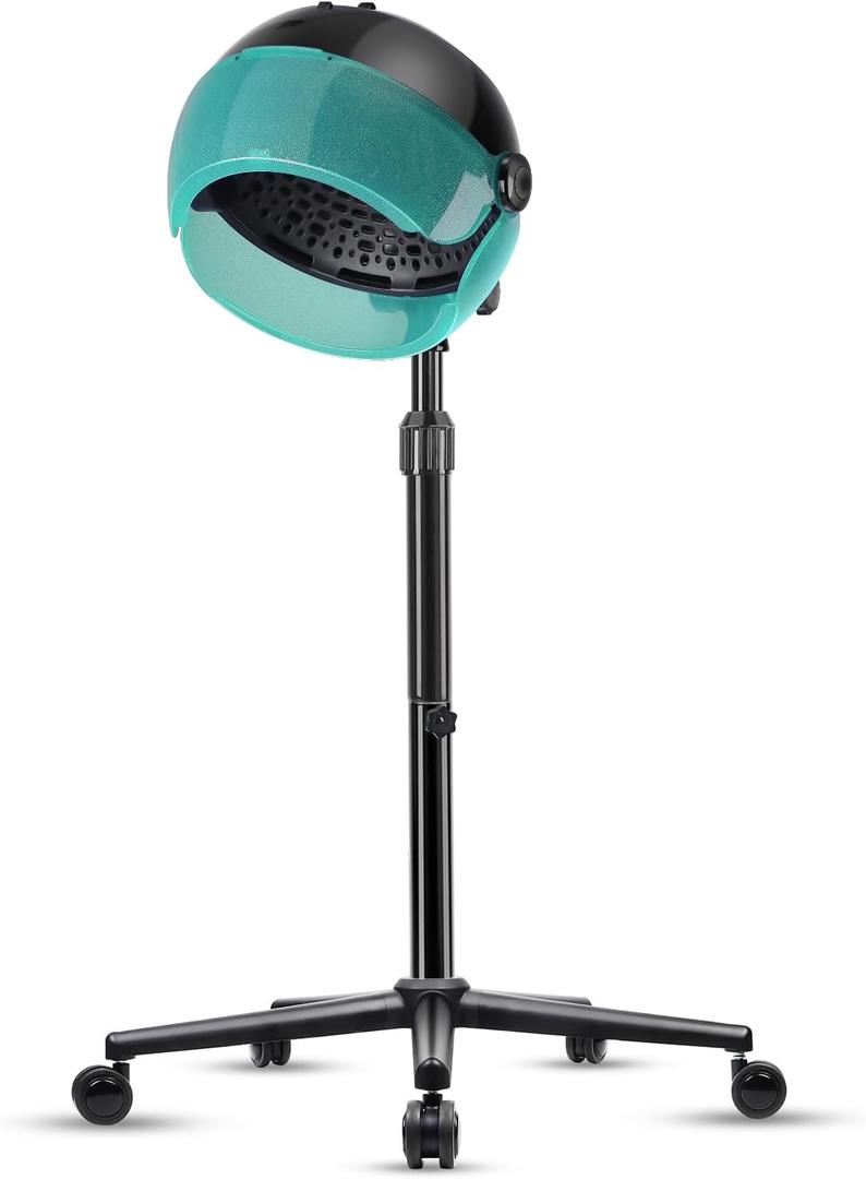 Hooded Hair Dryer, Professional Hood Dryer on Wheels, Standing Hair Dryer with Touch Controls, 3 Settings for Salon and Home Use, 1500W