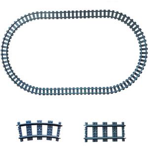 City Train Tracks Non-Powered City Railroad 24pcs Compatible Major Brands Building Block Toy Gifts, One Size