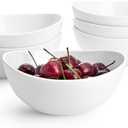 Sweese 6 Inch Porcelain 18 oz Bowls Set of 6, for Soup | Cereal | Fruits | Rice - Microwave, Dishwasher, and Oven Safe - White