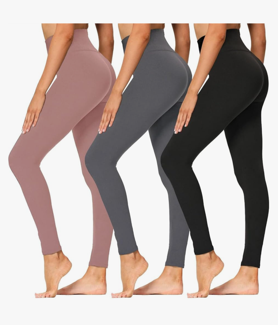 Leggings for Women - Soft Athletic Tummy Control Yoga Pants for Cycling Dance Tights, 4 Pcs, XL