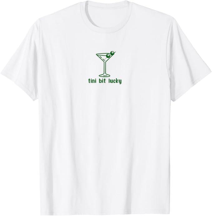 Tini Bit Lucky Funny Martini 8 Ball Patricks Day T-Shirt Small
