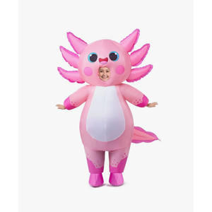 Spooktacular Creations Kids Inflatable Costume, Full Body Pink Axolotl Air Blow Up Halloween Costumes
