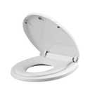 PandaEar Toilet Seat with Build-In Toddler Potty Training Seat, Round Toilet Seat with Splash Guard for Toddler Training, Easy to Install & Slow Close