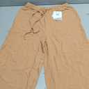 Duyang Womens Cotton Linen Palazzo Pants Drawstring Elastic Waist Casual Wide Leg Trousers with Pockets (Gamboge, XS)